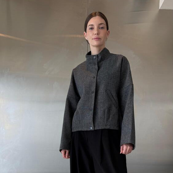 Loose Stand Collar Short Jacket