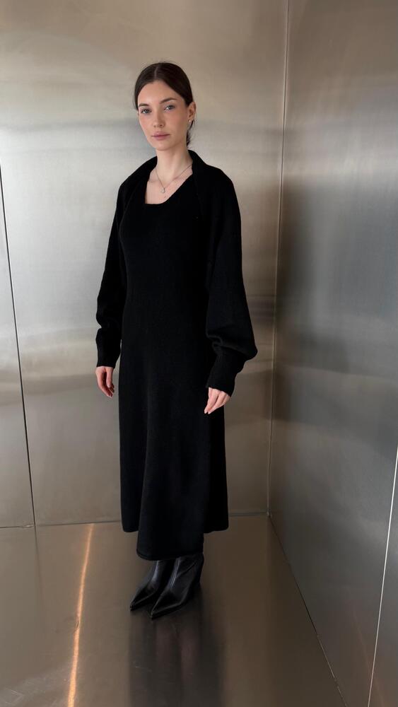 Knitted 2-in-1 Cardigan Dress Set