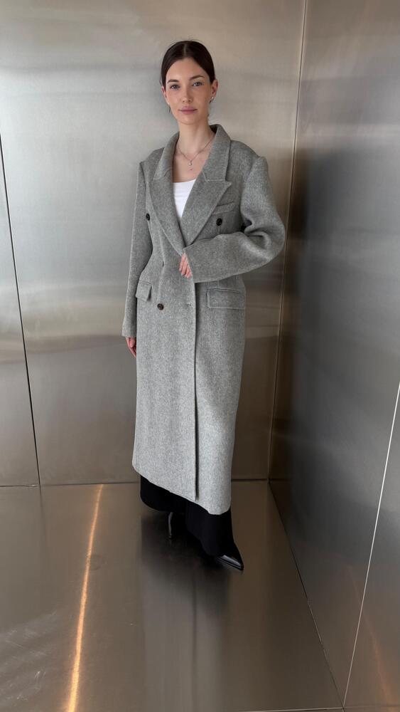 Woolen Notched Lapel Coat
