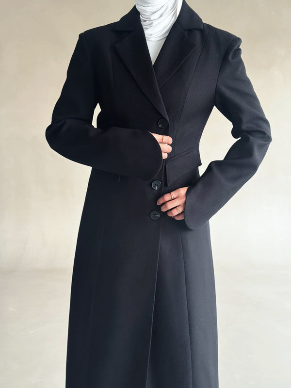 Rounded Cuff Long Blazer