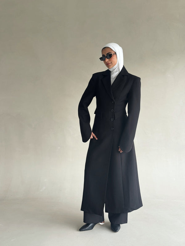 Rounded Cuff Long Blazer