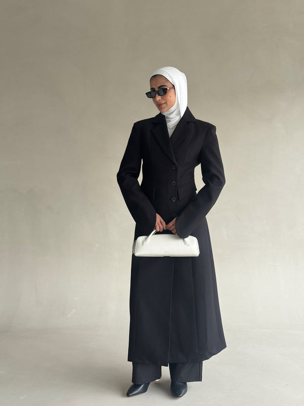 Rounded Cuff Long Blazer