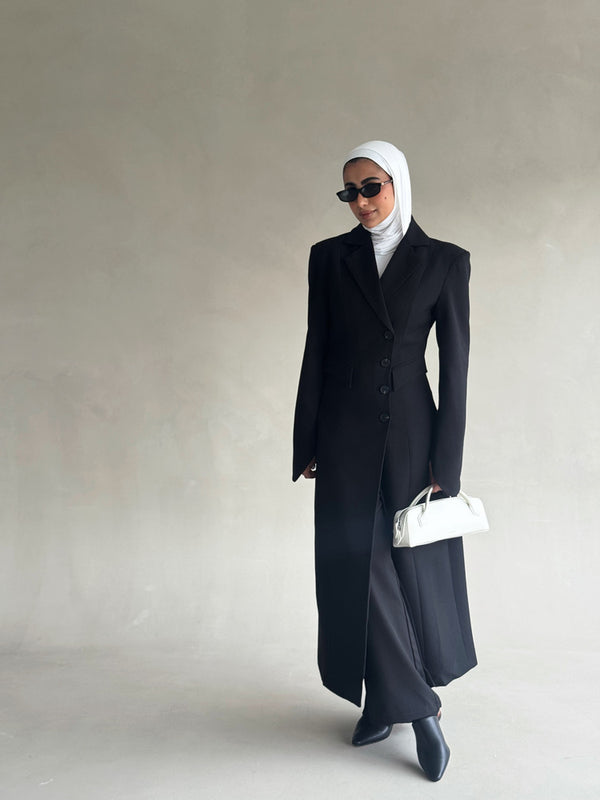 Rounded Cuff Long Blazer