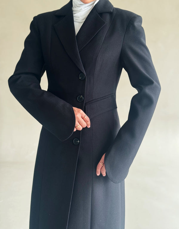 Rounded Cuff Long Blazer