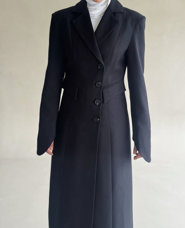 Rounded Cuff Long Blazer
