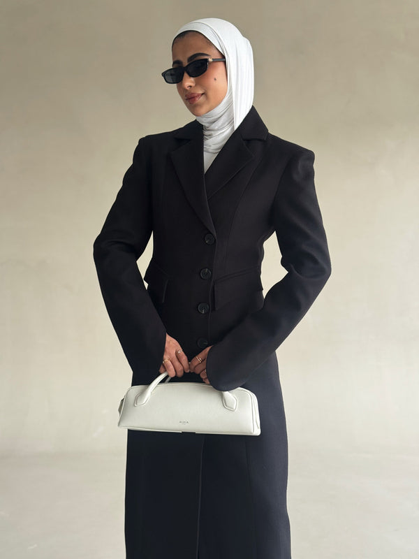 Rounded Cuff Long Blazer