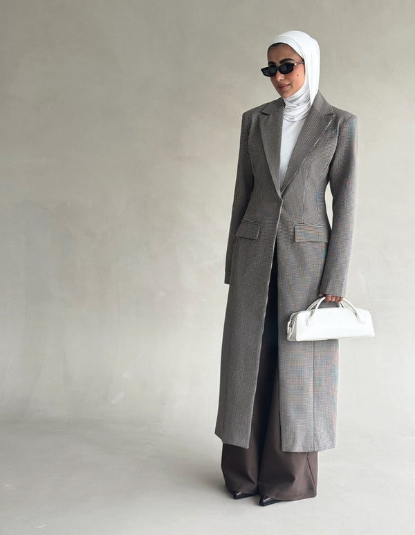 Checkered Long blazer