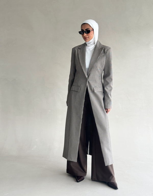 Checkered Long blazer