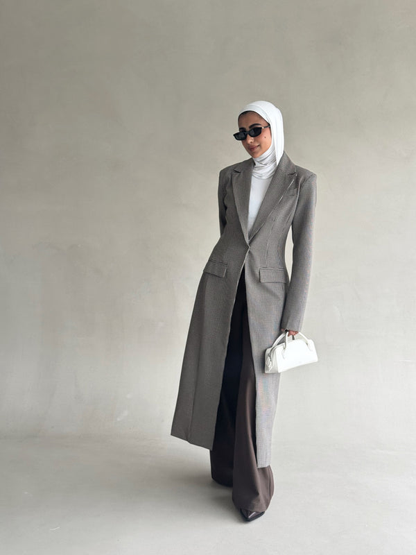 Checkered Long blazer
