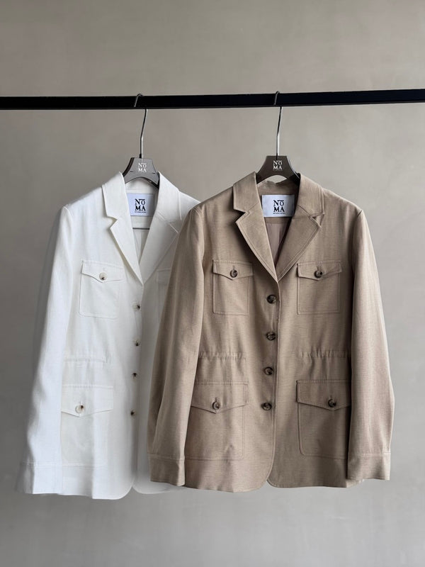 Waist Drawstringed 4-Pocket Jacket