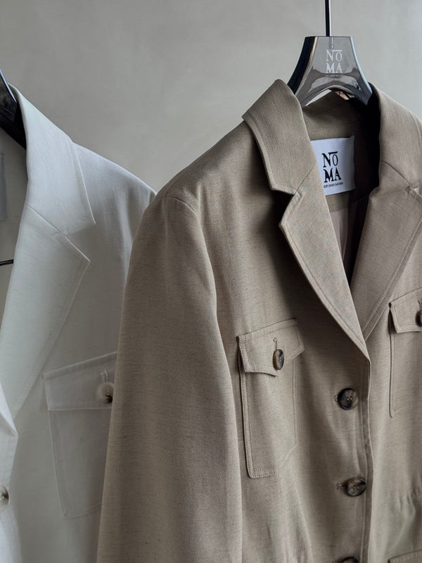 Waist Drawstringed 4-Pocket Jacket