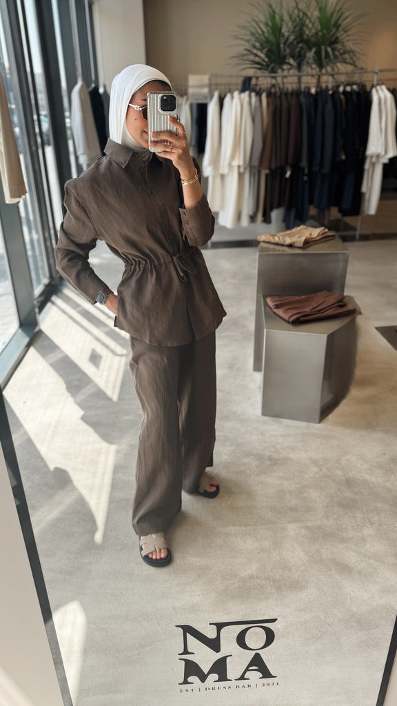 Linen Slim Drawstring Sets