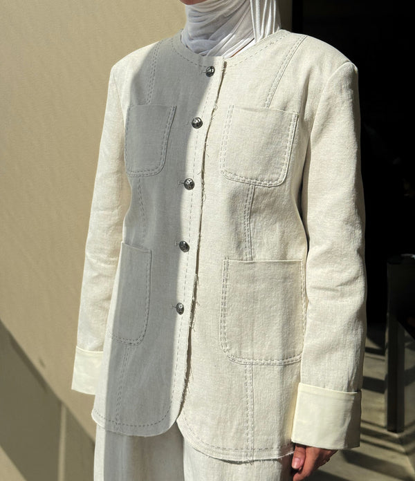 Stitched Round Neck 4 Pockets  Sets