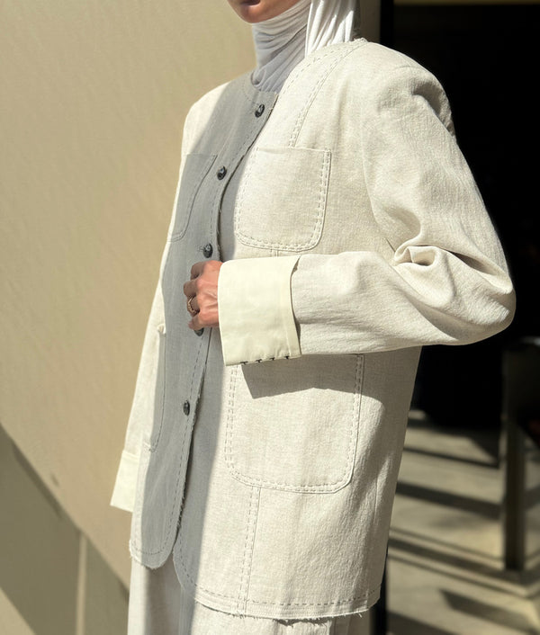 Stitched Round Neck 4 Pockets  Sets