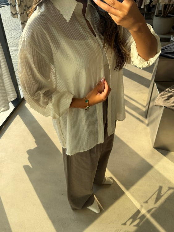 Semi-sheer Stripe Shirt