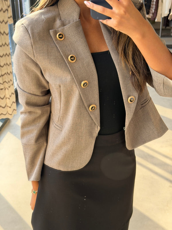Short Decorative Button Jacket