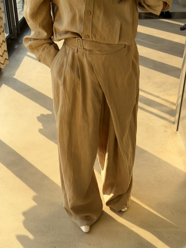 Drawcord Jacket w/ Asymmetric  Trousers