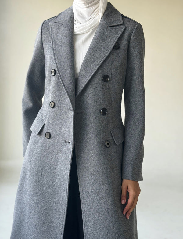 Slim Woolen Blends Overcoatالسترات الخارجية / البليزرات الطويلة