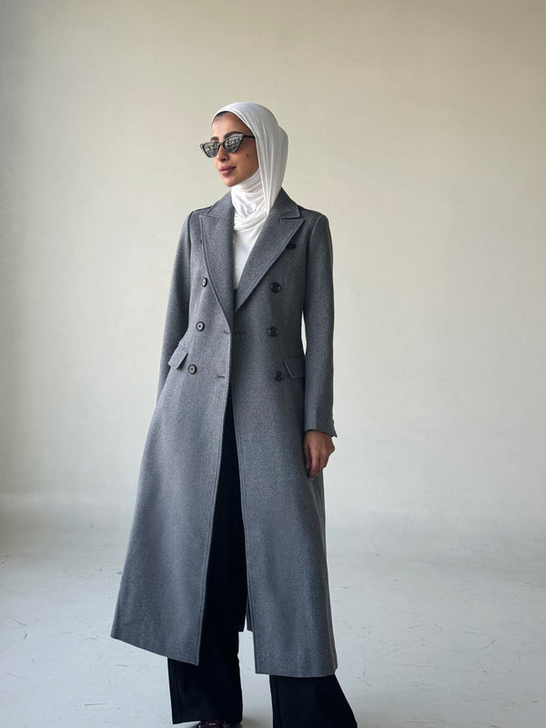 Slim Woolen Blends Overcoatالسترات الخارجية / البليزرات الطويلة