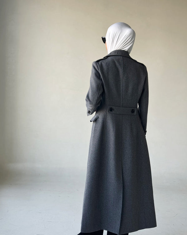 Slim Woolen Blends Overcoatالسترات الخارجية / البليزرات الطويلة