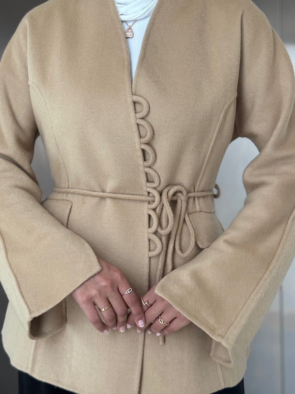 Woolen Belted Loop Blazer