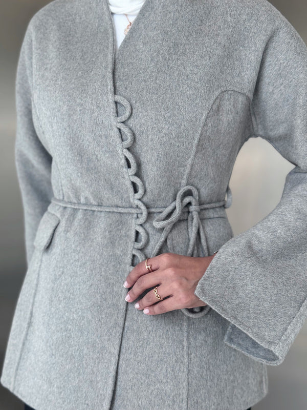 Woolen Belted Loop Blazer