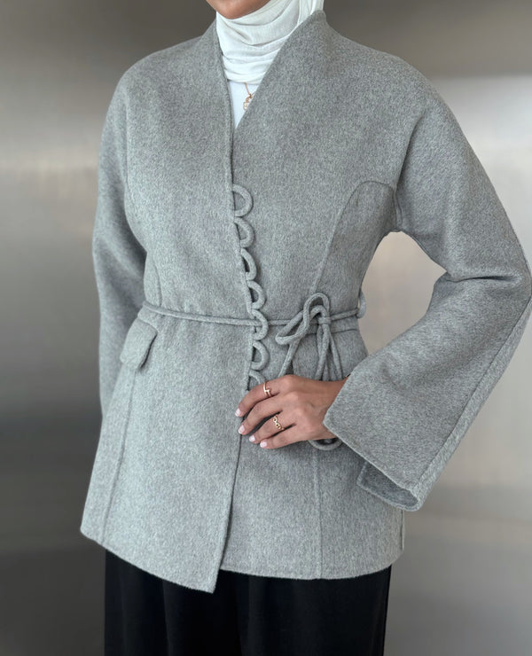 Woolen Belted Loop Blazer
