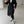 Patchwork Design Black Trench Coat