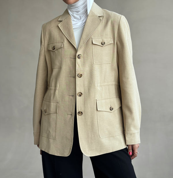 Waist Drawstringed 4-Pocket Jacket