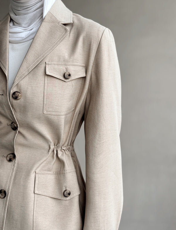 Waist Drawstringed 4-Pocket Jacket