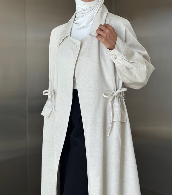 Adjustable Tie-waist Trench Coat