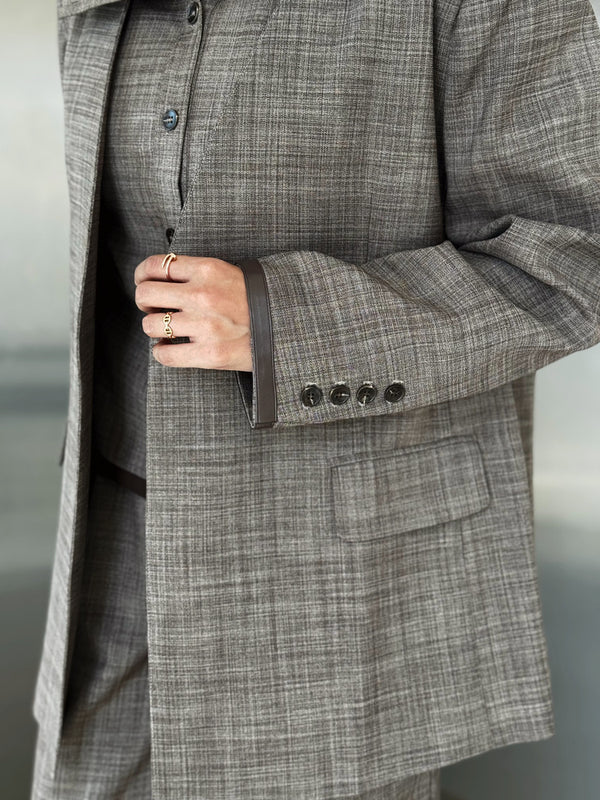 3PC Open Blazer Vest Set