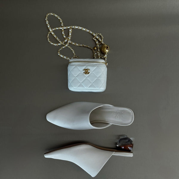 Wooden Marble Heeled Pumps