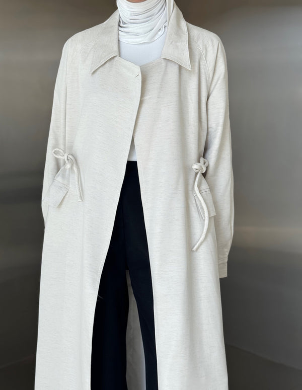 Adjustable Tie-waist Trench Coat