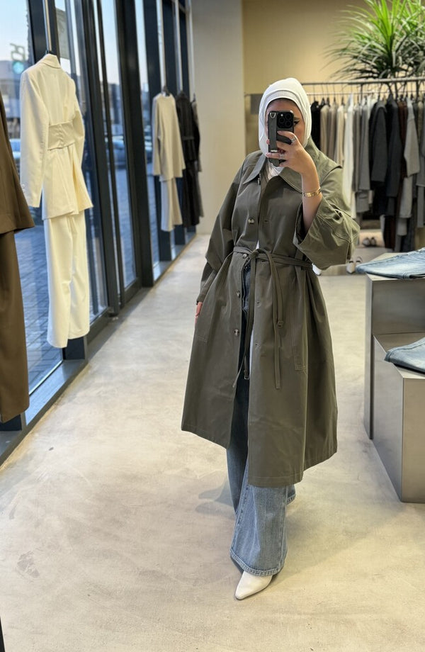 Double Belt Loop Trench Coat