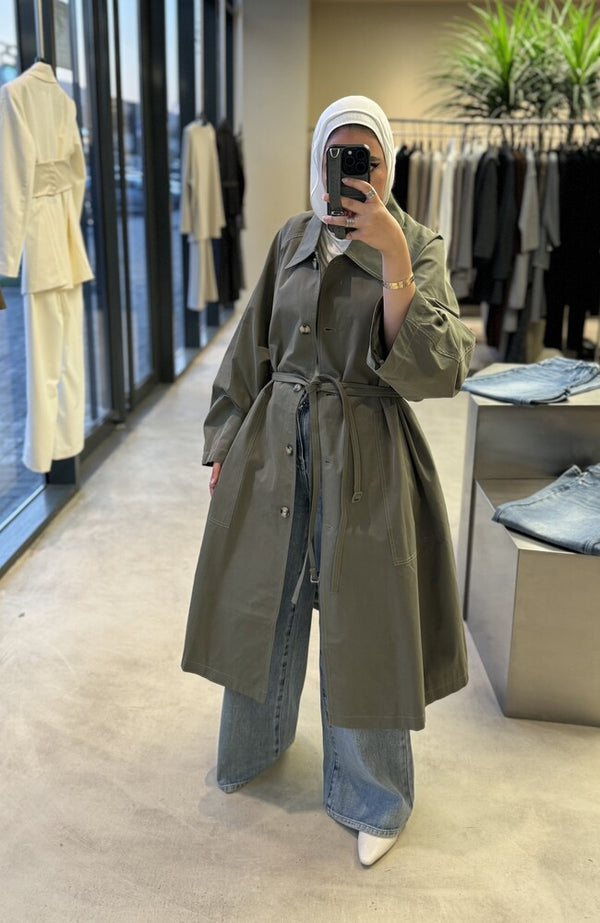 Double Belt Loop Trench Coat