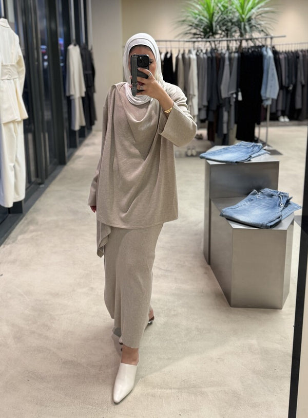 2PC Knitted Cardigan Dress Set