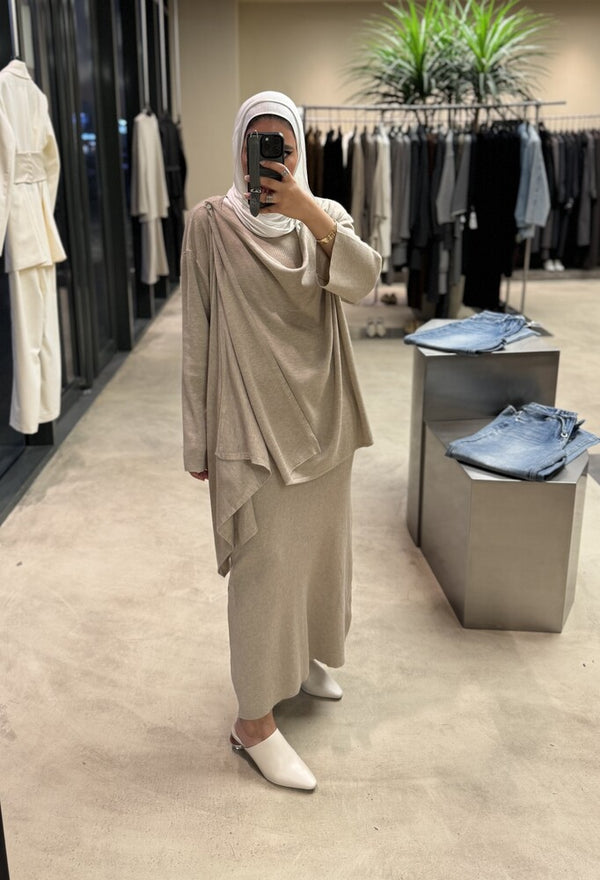 2PC Knitted Cardigan Dress Set