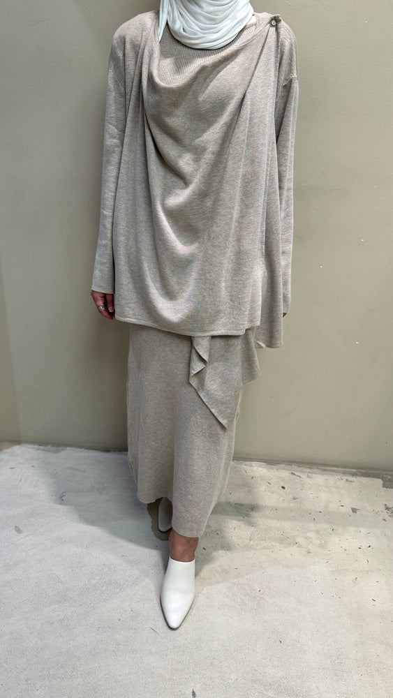 2PC Knitted Cardigan Dress Set