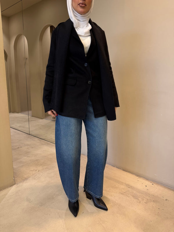 Woolen Slim Fit Jacket w/ Scarf