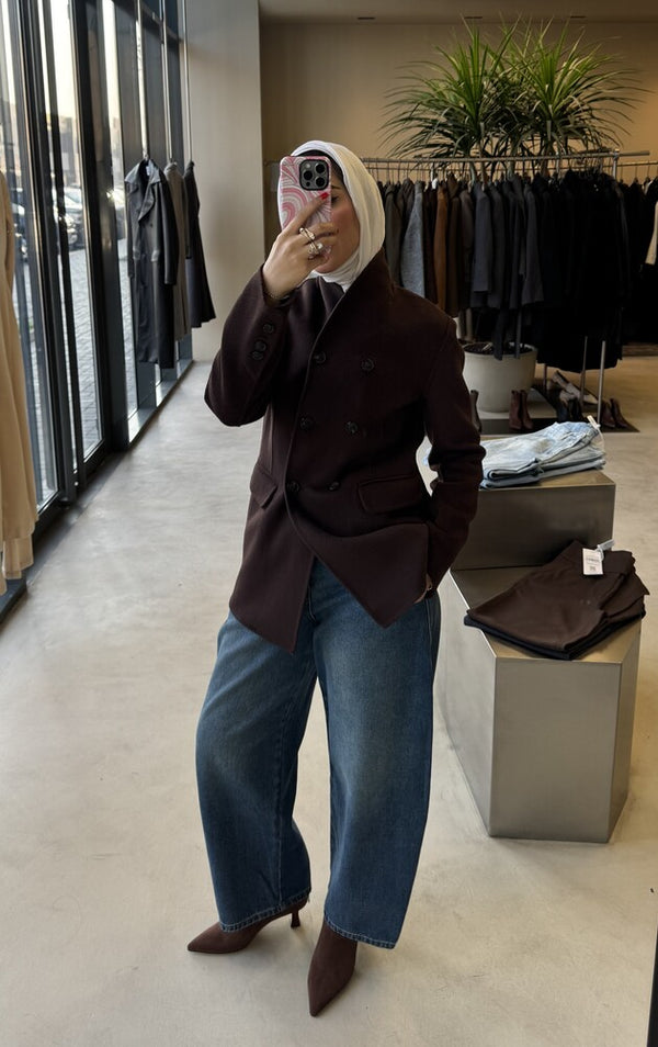 6 Black Buttons Woolen Jacket