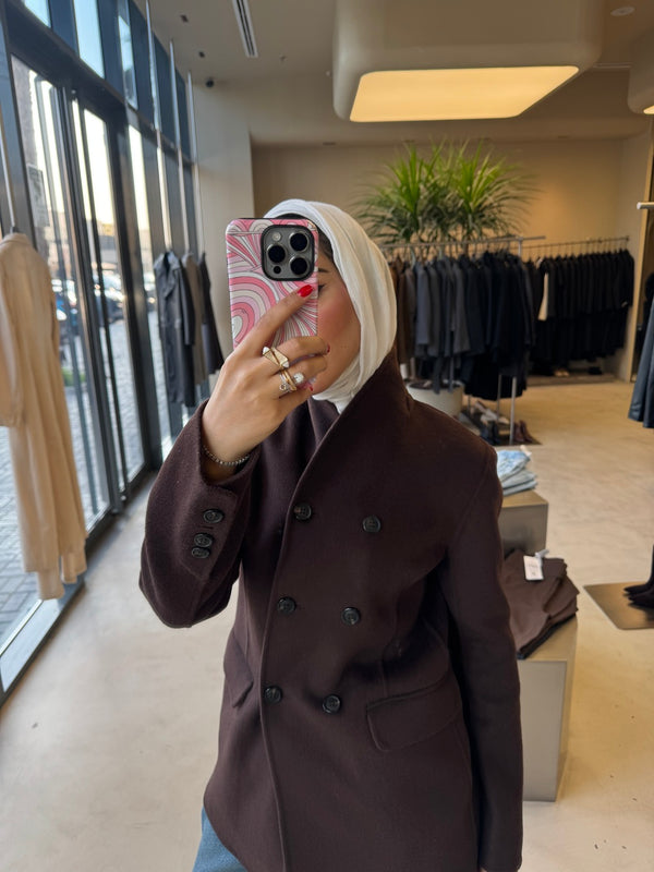 6 Black Buttons Woolen Jacket