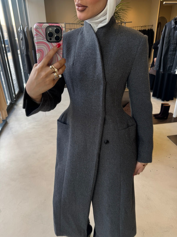 Thick 2-Pocket Waisted Coat