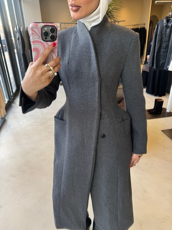 Thick 2-Pocket Waisted Coat