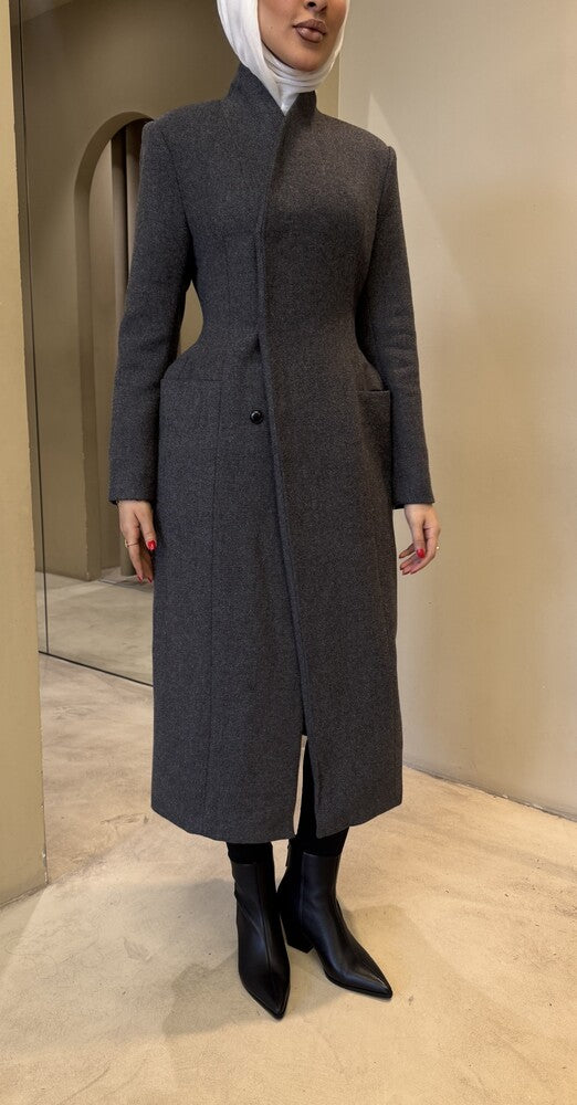 Thick 2-Pocket Waisted Coat