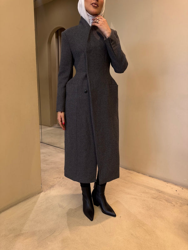 Thick 2-Pocket Waisted Coat