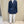 Navy Belted Blazer + White Pants Set