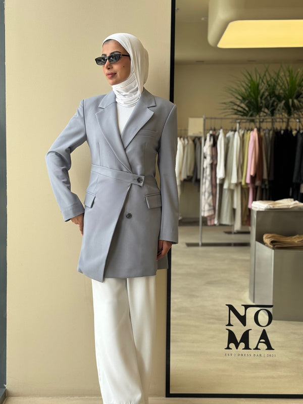 Slim Fit Belt Designed Blazer