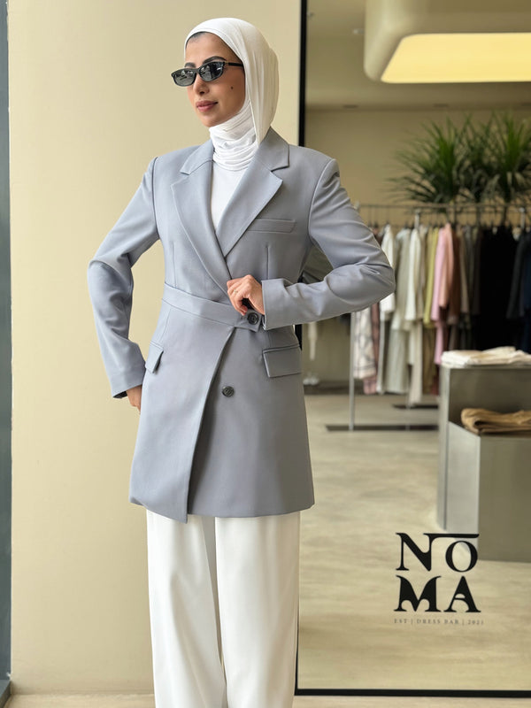 Slim Fit Belt Designed Blazer