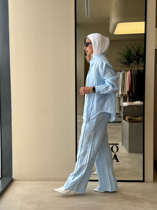 Loose Linen Shirt + Pants Sets